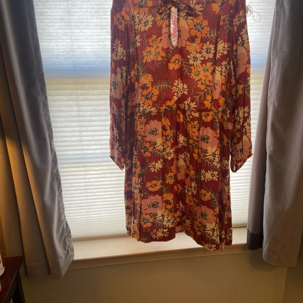 Autumn Floral Long Sleeve Dress by Free Assembly